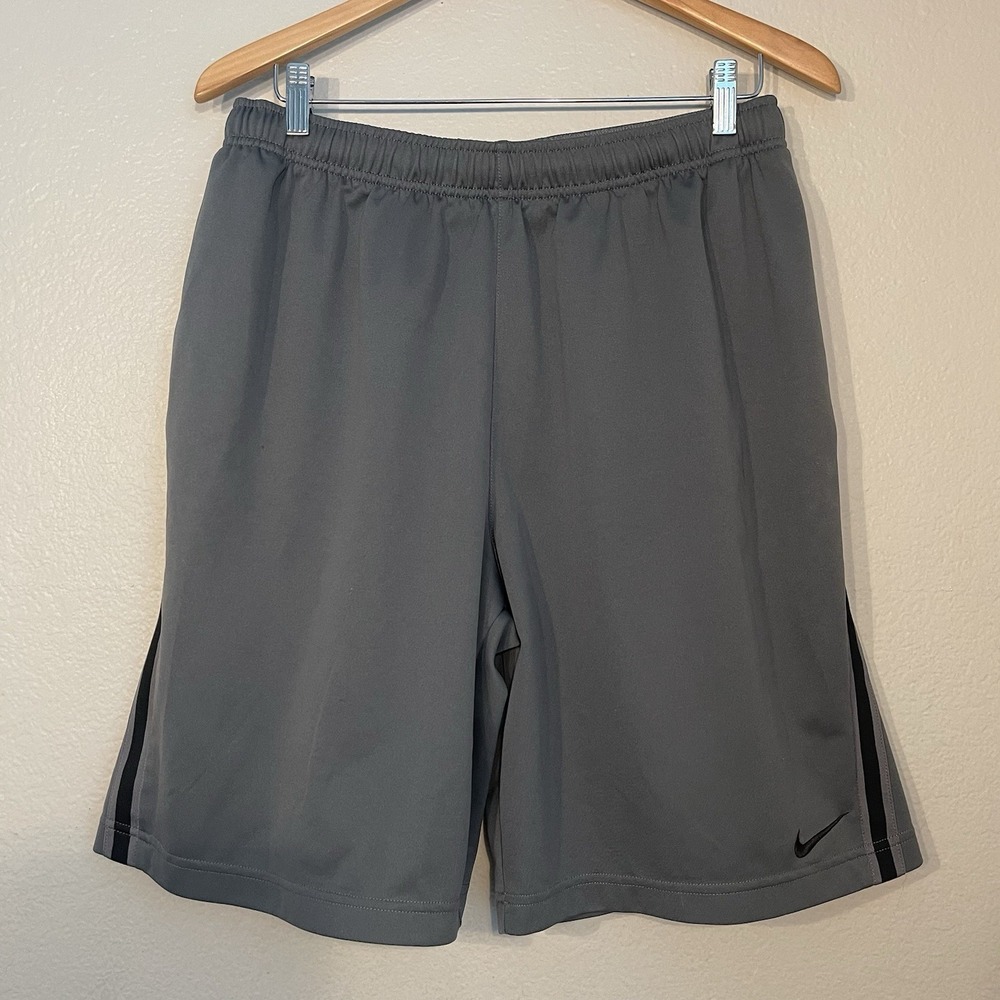 Nike Mens Large Athletic Shorts Gray Lightweight Pockets Sporty Gym Running